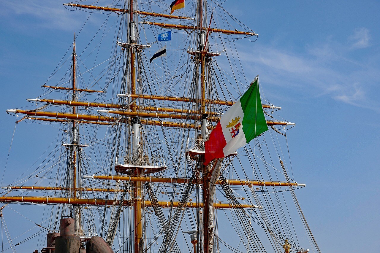 sailing ship, sail training ship, amerigo vespucci